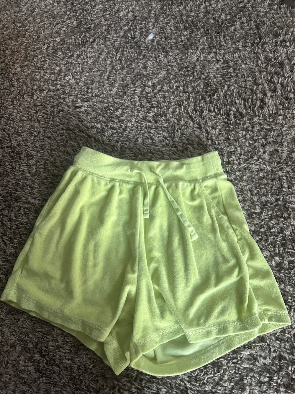 Old Navy Lime Green Terry Drawstring Athletic Shorts
